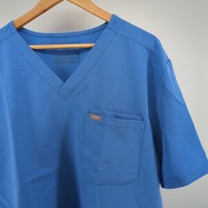 FIGS Technical Collection Caterina Blue Scrub Top XXL Winning Blue V Neck
